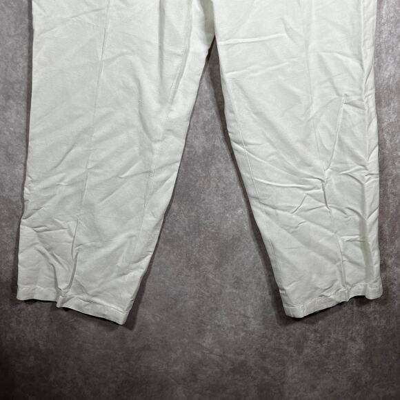 Kasper Pants 14 White Linen Blend Trousers Ankle Straight Leg Career Casual Work - Picture 3 of 10